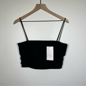 New ZARA Black Crop Top size M